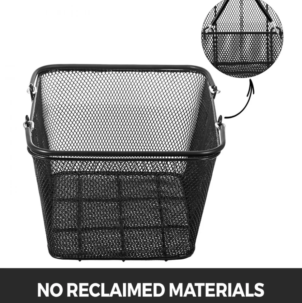VEVOR Shopping Baskets with Handles, 12PCS, Black Metal Shopping Basket, Portable Wire Shopping Basket, Black Wire Mesh shopping Basket Set for Supermarkets, Retail Stores, Grocery Shopping, Black