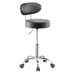 VEVOR Shop Stool with Backrest, Pneumatic Garage Seat/Work Stool with Wheels, 300 lbs Load, Adjustable Roller Creeper Seat, 360° Swivel Padded Workshop Stool, for Garage, Shop & Auto Repair, Black