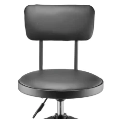 VEVOR Shop Stool with Backrest, Pneumatic Garage Seat/Work Stool with 300 lbs Capacity, Adjustable Height Roller Creeper Seat, 360° Swivel Padded Workshop Stool, for Garage, Shop & Auto Repair, Black