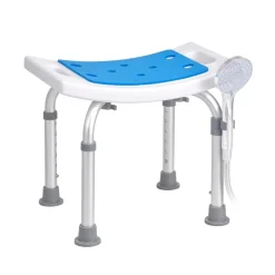 VEVOR Shower Chair, Adjustable Height Shower Stool, Shower Seat for Inside Shower or Tub, Non-Slip Bench Bathtub Stool Seat for Elderly Disabled Handicap, 350 LBS Capacity