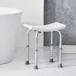 VEVOR Shower Chair, Adjustable Height Shower Stool with Built-in Handles, Shower Seat for Inside Shower or Tub, Non-Slip Bench Bathtub Stool Seat for Elderly Disabled Handicap, 158.8 kg Capacity