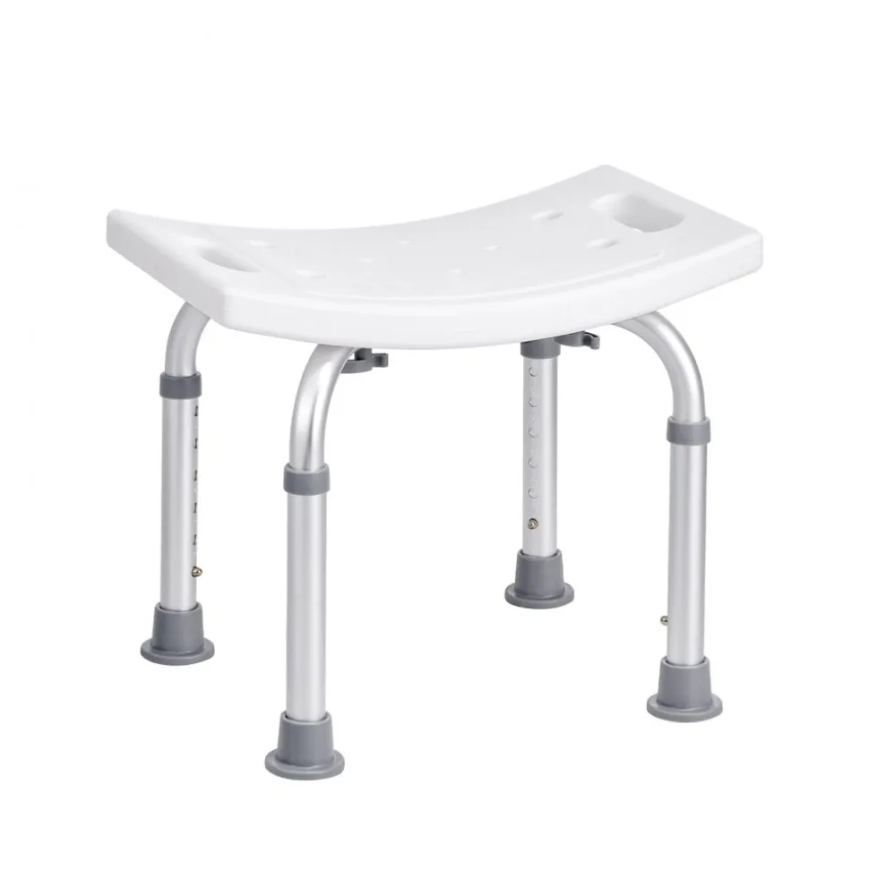 VEVOR Shower Chair, Adjustable Height Shower Stool with Built-in Handles, Shower Seat for Inside Shower or Tub, Non-Slip Bench Bathtub Stool Seat for Elderly Disabled Handicap, 158.8 kg Capacity
