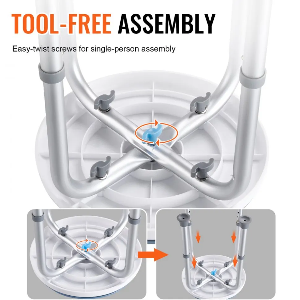 VEVOR Shower Chair for Inside Shower, 360 Degree Swivel Shower Seat, Adjustable Height Shower Stool, Non-Slip Bench Bathtub Seat Stool for Elderly Disabled Adults Handicap, 300 lbs Capacity