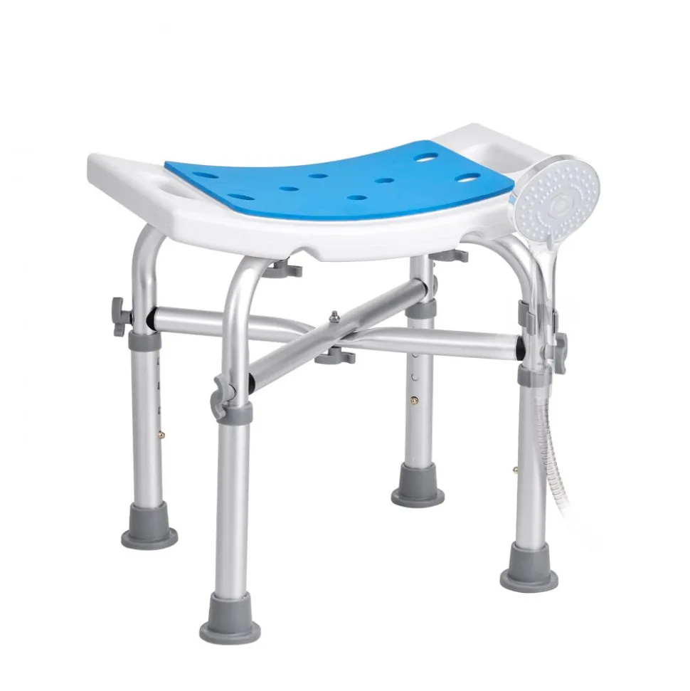 VEVOR Shower Chair for Inside Shower, Adjustable Height Shower Stool with Crossbar Support, Shower Seat for Shower Tub, Non-Slip Bench Bathtub Stool Seat for Elderly Disabled Adults Handicap, 500 lbs