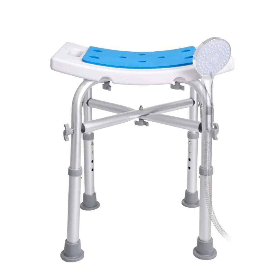 VEVOR Shower Chair for Inside Shower, Adjustable Height Shower Stool with Crossbar Support, Shower Seat for Shower Tub, Non-Slip Bench Bathtub Stool Seat for Elderly Disabled Adults Handicap, 500 lbs