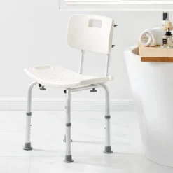 VEVOR Shower Chair, Shower Seat with Back, Adjustable Height Shower Stool, Shower Chair for Inside Shower Bathtub, Non-slip Bathroom Bench Bath Chair for Elderly Disabled Handicap, 350 lbs Capacity