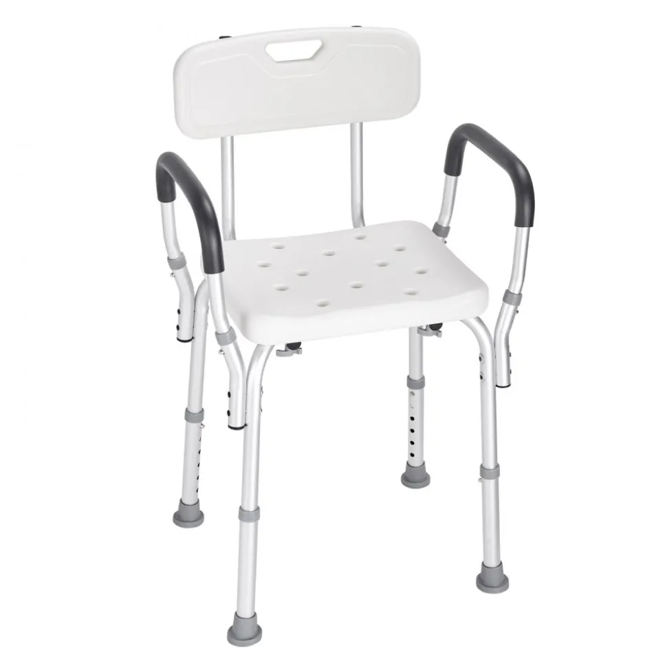 VEVOR Shower Chair, Shower Seat with Back, Adjustable Height Shower Stool, Shower Chair for Inside Shower Bathtub, Non-slip Bathroom Bench Bath Chair for Elderly Disabled Handicap, 350 LBS Capacity