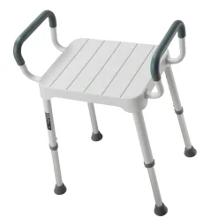 VEVOR Shower Chair with Armrest, 6-Level Height Adjustable Bath Seat for Inside Shower or Tubs, Non-Slip Bathroom Bathtub Chair for Elderly Disabled Injured, 400LBS Capacity