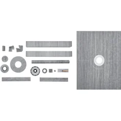 VEVOR Shower Curb Kit, 60"x48" Shower Pan Kit with 2" PVC Central Flange, Waterproof Membrane, Stainless Steel Grate and Joint Sealant, Shower Pan Slope Sticks Fit for Bathroom