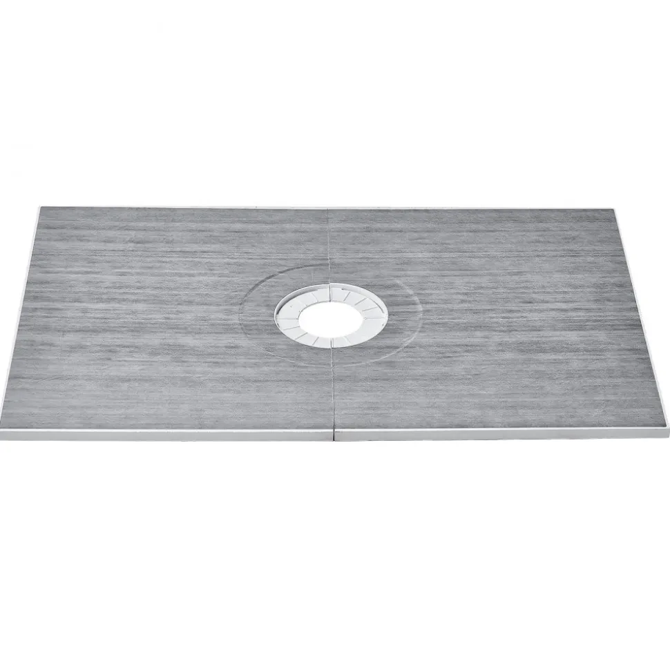 VEVOR Shower Curb Kit, 48"x72" Shower Pan Kit with 6.3" Central Drain, Lightweight EPS Shower Installation Kits with 2 Waterproof Cloths, Shower Pan Slope Sticks Fit for Bathroom