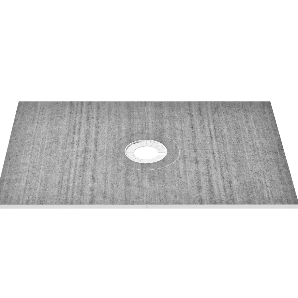 VEVOR Shower Curb Kit, 48"x72" Shower Pan Kit with 6.3" Central Drain, Lightweight EPS Shower Installation Kits with 2 Waterproof Cloths, Shower Pan Slope Sticks Fit for Bathroom
