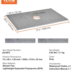 VEVOR Shower Curb Kit, 48