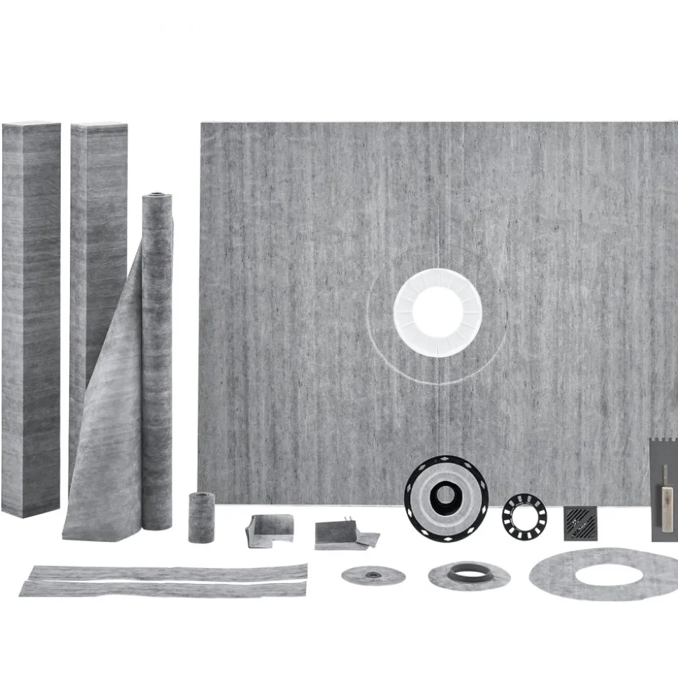 VEVOR Shower Curb Kit, 60"x48" Shower Pan Kit with 2" ABS Central Flange, Waterproof Membrane, Stainless Steel Grate, Shower Pan Slope Sticks Fit for Bathroom