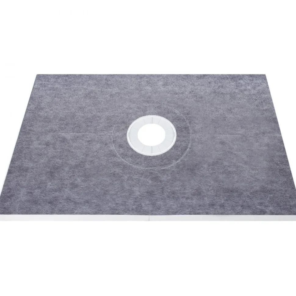 VEVOR Shower Curb Kit, 38"x60" Watertight Shower Curb Overlay with 4" ABS Central Bonding Flange, 4" Stainless Steel Grate, 2 Cuttable Shower Curb and Trowel, Shower Pan Slope Sticks Fit for Bathr