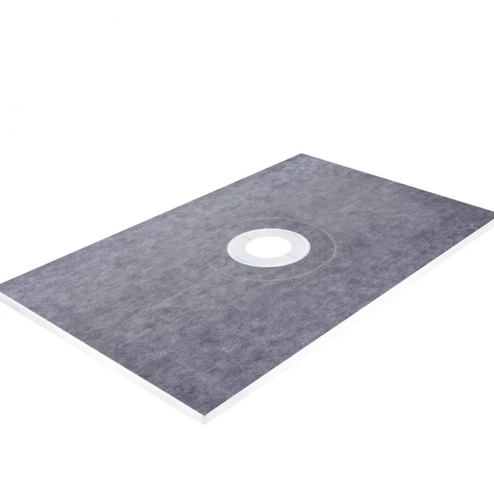 VEVOR Shower Curb Kit, 48"x72" Watertight Shower Curb Overlay with 4" ABS Central Bonding Flange, 4" Stainless Steel Grate, 2 Cuttable Shower Curb and Trowel, Shower Pan Slope Sticks Fit for Bathr
