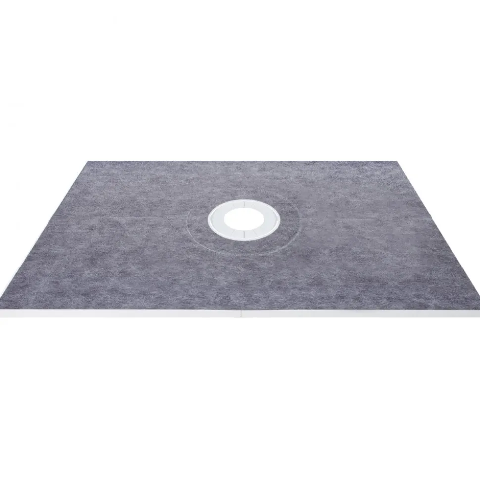 VEVOR Shower Curb Kit, 48"x72" Watertight Shower Curb Overlay with 4" ABS Central Bonding Flange, 4" Stainless Steel Grate, 2 Cuttable Shower Curb and Trowel, Shower Pan Slope Sticks Fit for Bathr