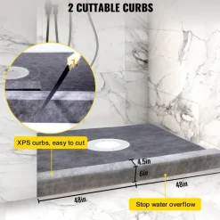 VEVOR Shower Curb Kit, 48