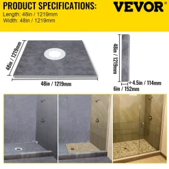 VEVOR Shower Curb Kit, 48