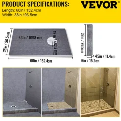 VEVOR Shower Curb Kit 38