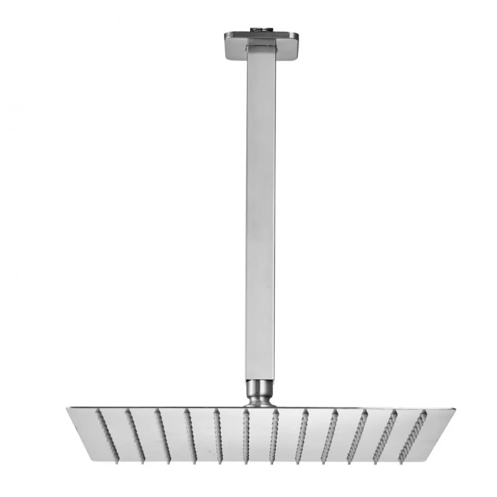 VEVOR Shower Faucet Set, Rainfall Bathroom Shower System with 12-Inch Square Rain Shower Head and Handheld Spray, Ceiling Mount Bath Fixtures with Brass Valve and Trim Kit, Brushed Nickel