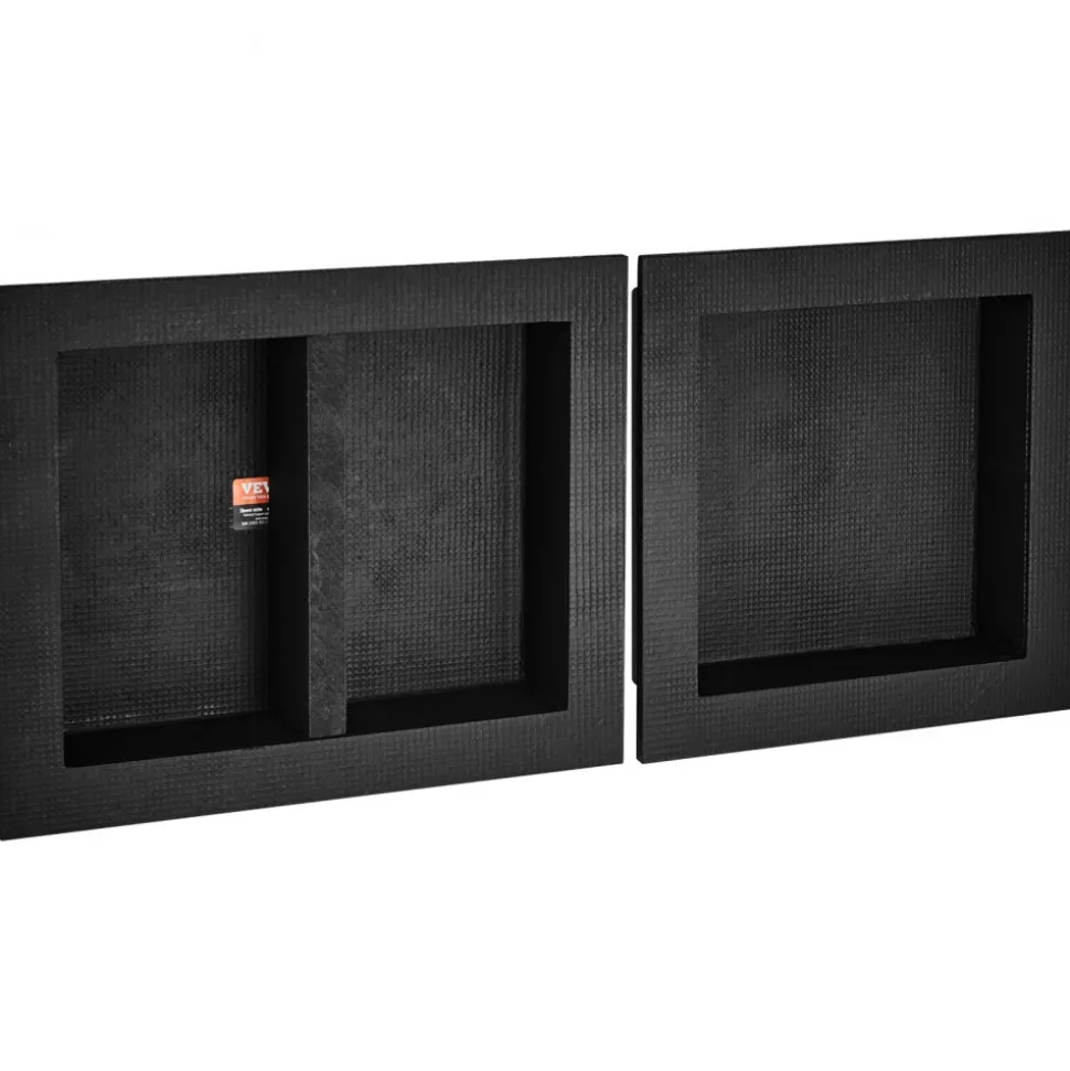 VEVOR Shower Niche Ready for Tile 16" x 16" & 16" x 20", Triple Shelf Organizer, Square Corners Wall-inserted Niche Recessed, Sealed Protection Modern Soap Storage Niche for Shower Bathroom, Black