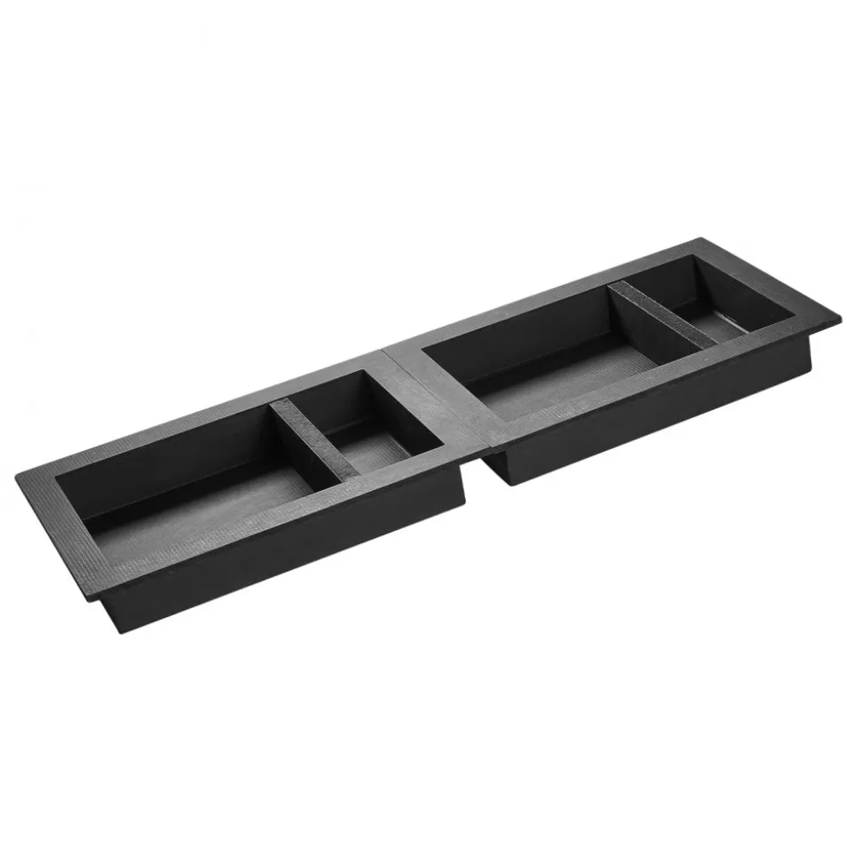 VEVOR Shower Niche, 16 x 32 inch + 16 x 32 inch Recessed Wall Niche with Movable Shelf, 4 inch Thick Modern Soap&Shampoo Storage Organizer,Square Corners,Sealed Waterproof,Black for Bathroom Shower