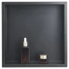 VEVOR Shower Niche, 16 x 20 x 4 inch Recessed Wall Niche with Movable Divider Shelf, Modern Soap & Shampoo Storage Organizer, Square Corners, Sealed Waterproof Design, Black for Bathroom Shower