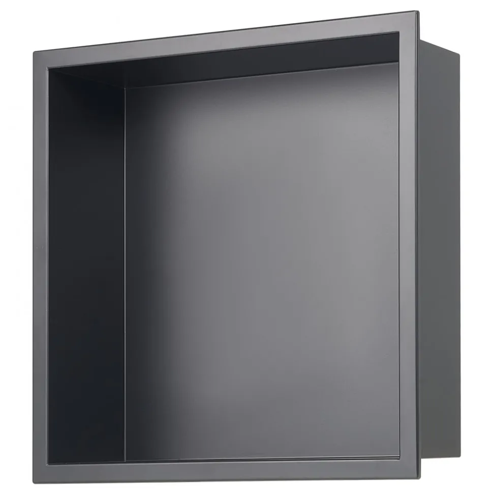 VEVOR Shower Niche, 16 x 20 x 4 inch Recessed Wall Niche with Movable Divider Shelf, Modern Soap & Shampoo Storage Organizer, Square Corners, Sealed Waterproof Design, Black for Bathroom Shower