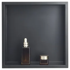 VEVOR Shower Niche, 16 x 20 x 4 inch Recessed Wall Niche with Movable Divider Shelf, Modern Soap & Shampoo Storage Organizer, Square Corners, Sealed Waterproof Design, Black for Bathroom Shower
