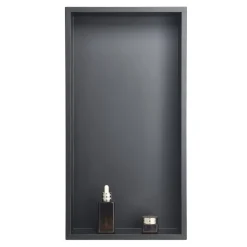 VEVOR Shower Niche, 13 x 25 x 4 inch Recessed Wall Niche, Heavy-duty Stainless Steel Modern Soap & Shampoo Storage Organizer, Sealed Waterproof, Durable & Easy to Install,Black for Bathroom