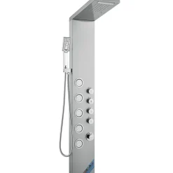 VEVOR Shower Panel System, 4 Shower Modes Shower Panel Tower, Rainfall, Waterfall, 5 Full Body Massage Jets and 3-Setting Handheld Shower Head with 59" Hose, Stainless Steel Wall-Mounted Shower Set