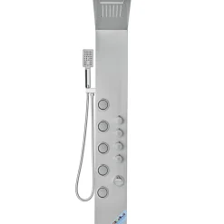 VEVOR Shower Panel System, 4 Shower Modes Shower Panel Tower, Rainfall, Waterfall, 5 Full Body Massage Jets and 3-Setting Handheld Shower Head with 59