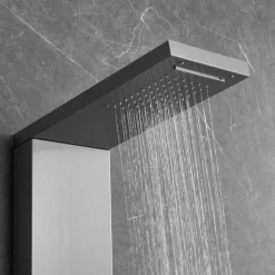 VEVOR Shower Panel System, 4 Shower Modes Shower Panel Tower, Rainfall, Waterfall, 5 Full Body Massage Jets and 3-Setting Handheld Shower Head with 59