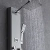 VEVOR Shower Panel System, 6 Shower Modes, LED & Display Shower Panel Tower, Rainfall, Waterfall, 4 Body Massage Jets, Tub Spout, Handheld Shower Head 59" Hose, Stainless Steel Wall-Mounted Shower Set