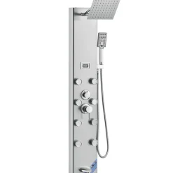 VEVOR Shower Panel System, 6 Shower Modes, LED & Display Shower Panel Tower, Rainfall, Waterfall, 4 Body Massage Jets, Tub Spout, Handheld Shower Head 59