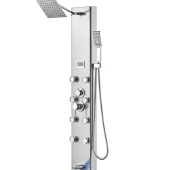 VEVOR Shower Panel System, 6 Shower Modes, LED & Display Shower Panel Tower, Rainfall, Waterfall, 4 Body Massage Jets, Tub Spout, Handheld Shower Head 59