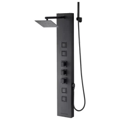 VEVOR Shower Panel Tower System with Rainfall Waterfall Shower Head, 53 in Brushed Stainless Steel Shower Column, 5-Function Faucet, Wall-Mount Rain Massage System with 2 Body Jet, Handheld, Tub Spout