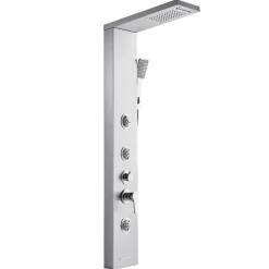 VEVOR Shower Panel Tower System with Rainfall Waterfall Shower Head, 53 in Brushed Stainless Steel Shower Column, 5-Function Faucet, Wall-Mount Rain Massage System with 3 Body Jet, Handheld, Tub Spout