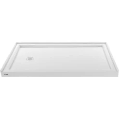 VEVOR Shower Pan, 60″ L x 36″ W Single Threshold Shower Base, Rectangle Acrylic & PVC Showering Base in White, Slip-Resistant Showering Pan Bases with Drain & Cover for Bathroom, Left Drain Location