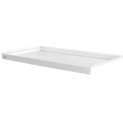 VEVOR Shower Pan, 60″ L x 32″ W Single Threshold Shower Base, Rectangle Acrylic & PVC Showering Base in White, Slip-Resistant Showering Pan Bases with Drain & Cover for Bathroom, Left Drain Location