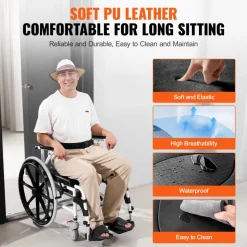 VEVOR Shower Wheelchair, 17.5in Width Aluminum Alloy Bathroom Wheelchair for Inside Shower, Adjustable Rolling Shower Chair w/ Brake for Disabled Adult, 300 lbs Capacity Shower Commode Transport Chair