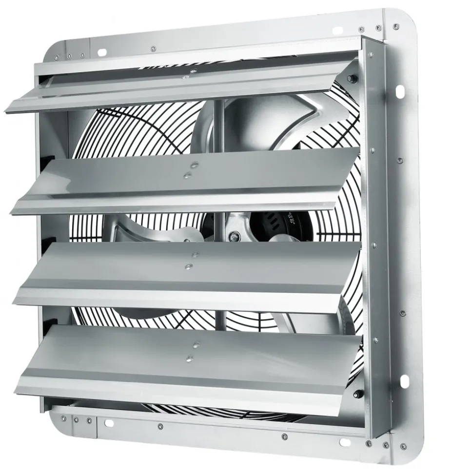 VEVOR 16'' Shutter Exhaust Fan, High-speed 2000 CFM, Aluminum Wall Mount Attic Fan with AC-motor, Ventilation and Cooling for Greenhouses, Garages, Sheds, Shops, FCC