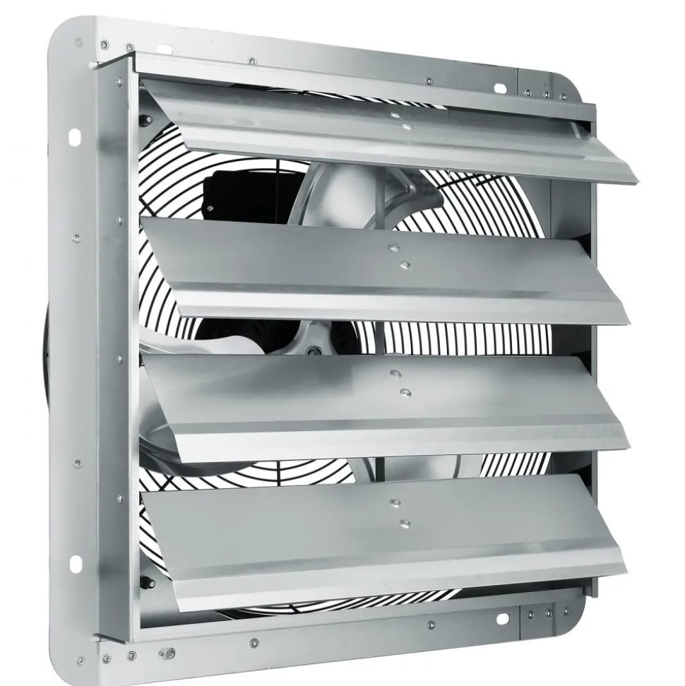 VEVOR 16'' Shutter Exhaust Fan, High-speed 2000 CFM, Aluminum Wall Mount Attic Fan with AC-motor, Ventilation and Cooling for Greenhouses, Garages, Sheds, Shops, FCC