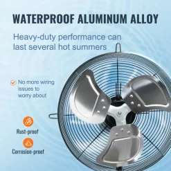 VEVOR 12'' Shutter Exhaust Fan, High-speed 1000 CFM, Aluminum Wall Mount Attic Fan with AC-motor, Ventilation and Cooling for Greenhouses, Garages, Sheds, Shops, FCC