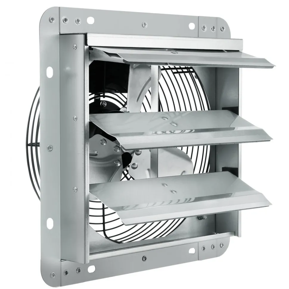 VEVOR 10'' Shutter Exhaust Fan, High-speed 820 CFM, Aluminum Wall Mount Attic Fan with AC-motor, Ventilation and Cooling for Greenhouses, Garages, Sheds, Shops, FCC
