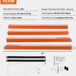VEVOR 2-Sided Trailer Tailgate Lift Assist, 360 lbs Load Capacity, Compatible with Open Utility Trailer Tailgate and Ramp, with 10 to 24 Inch Heights Side Rail and 4 to 6 Feet Height Tail Gate or Ramp