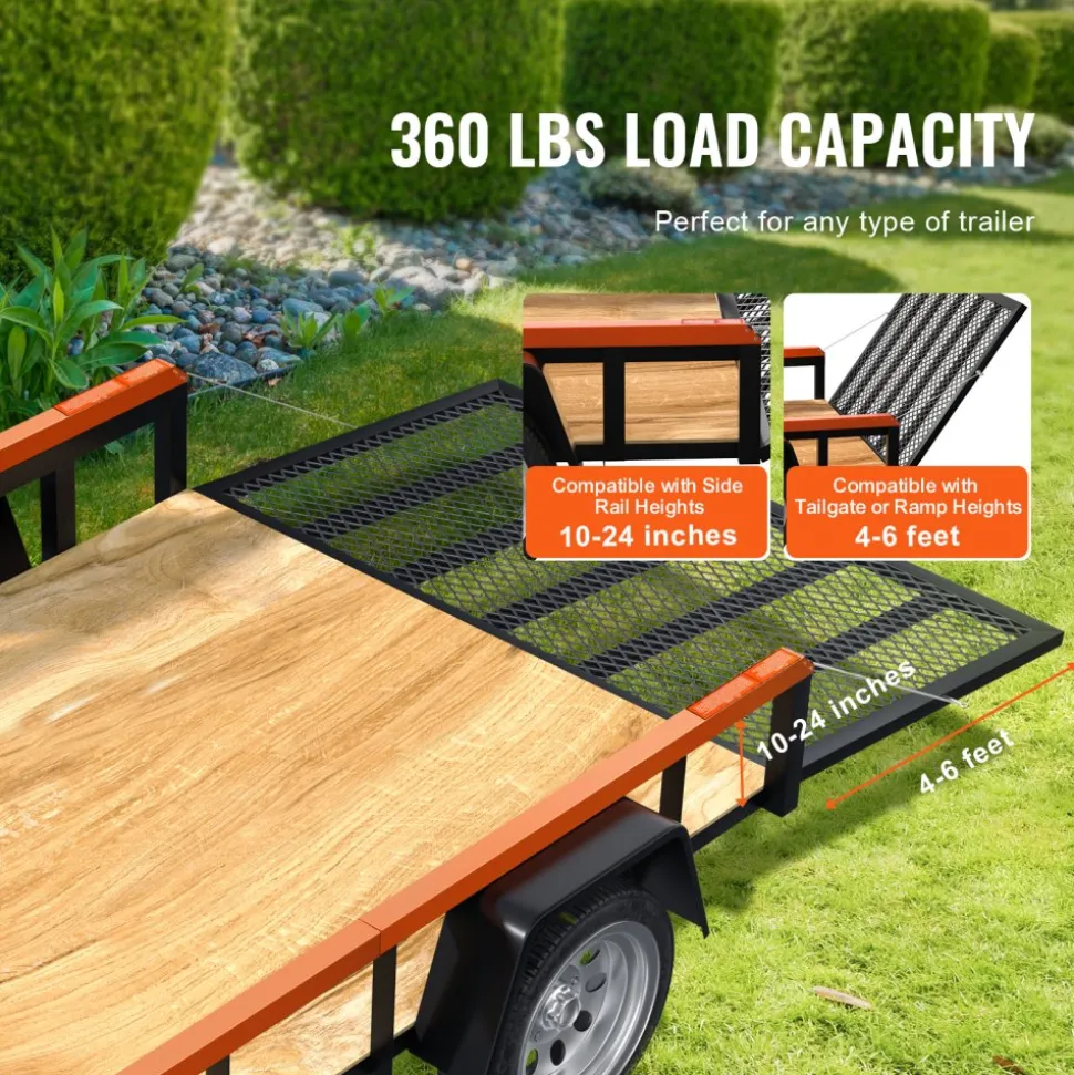 VEVOR 2-Sided Trailer Tailgate Lift Assist, 360 lbs Load Capacity, Compatible with Open Utility Trailer Tailgate and Ramp, with 10 to 24 Inch Heights Side Rail and 4 to 6 Feet Height Tail Gate or Ramp