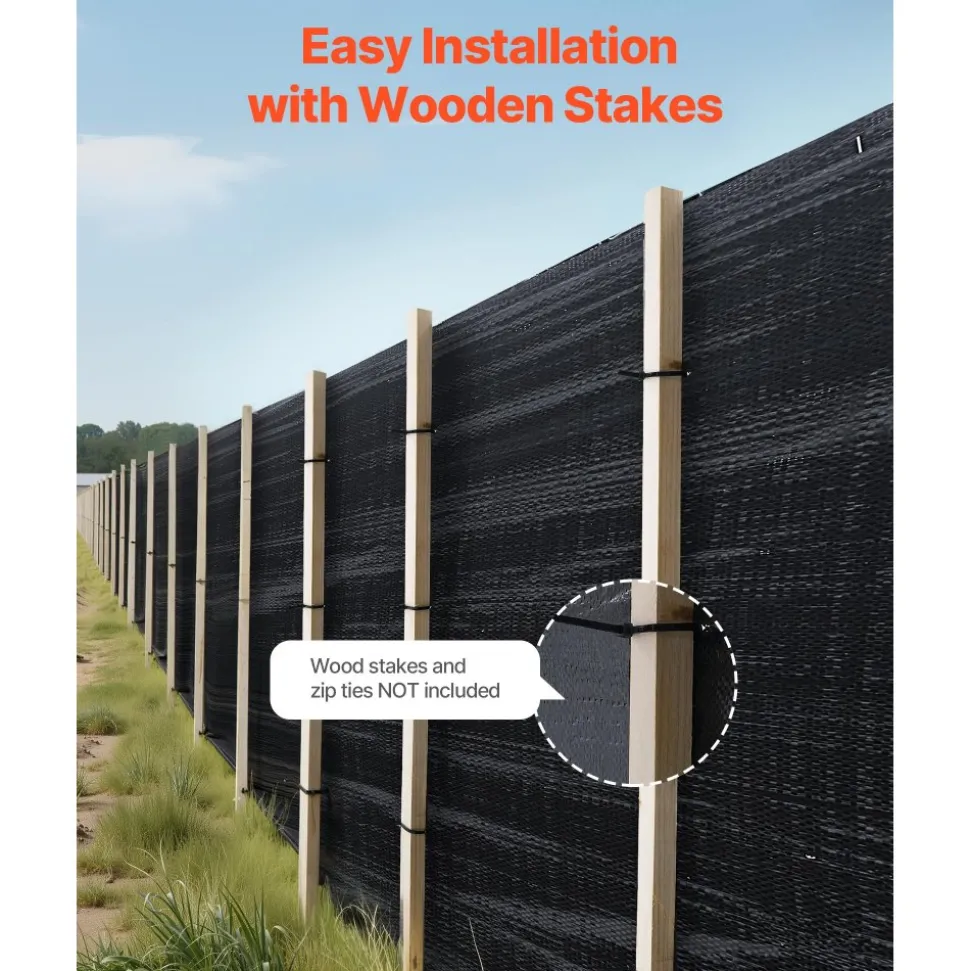 VEVOR Silt Fence Fabric Roll, 3 x 500 ft Erosion Control Fencing, Industrial Grade Tough Polypropylene Fabrics for Sediment Retention, Temporary Fabric for Construction Job Sites