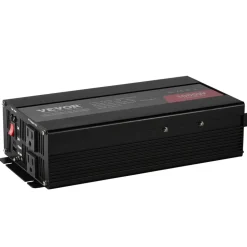 VEVOR Sine Wave Converter, 1000W, DC 12V to AC 120V, with Dual AC Sockets, 1 USB, 1 Type-C, Remote Operation for Portable Electronics, CE FCC Approved