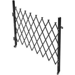 VEVOR Single Folding Security Gate, Lockable Scissor Gate with 360° Swivel Casters, Outdoor Barricade Steel Retractable Gates, for Entry Security, Garage, Warehouse & Pool, 66.93 x 51.57 in (W x H)